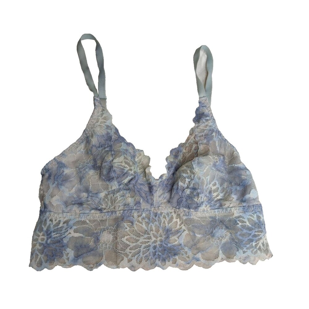Victoria’s Secret Pink Blue Floral Lace Bralette Size XS